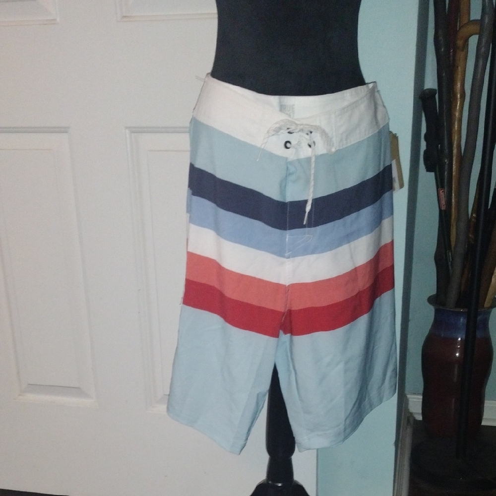 NWT True Craft Men's Striped Hybrid Shorts - Blue, Red, White